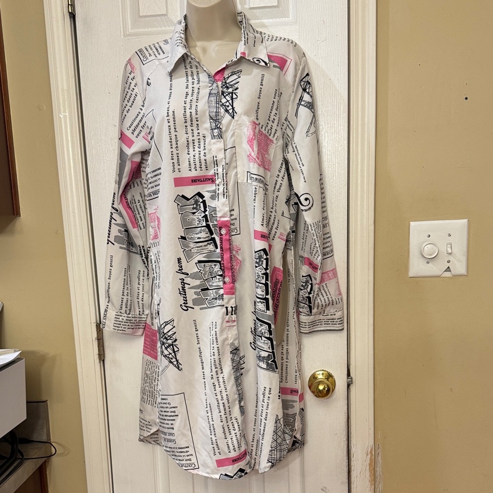 Thread Story Graphic Print Shirt Dress Medium